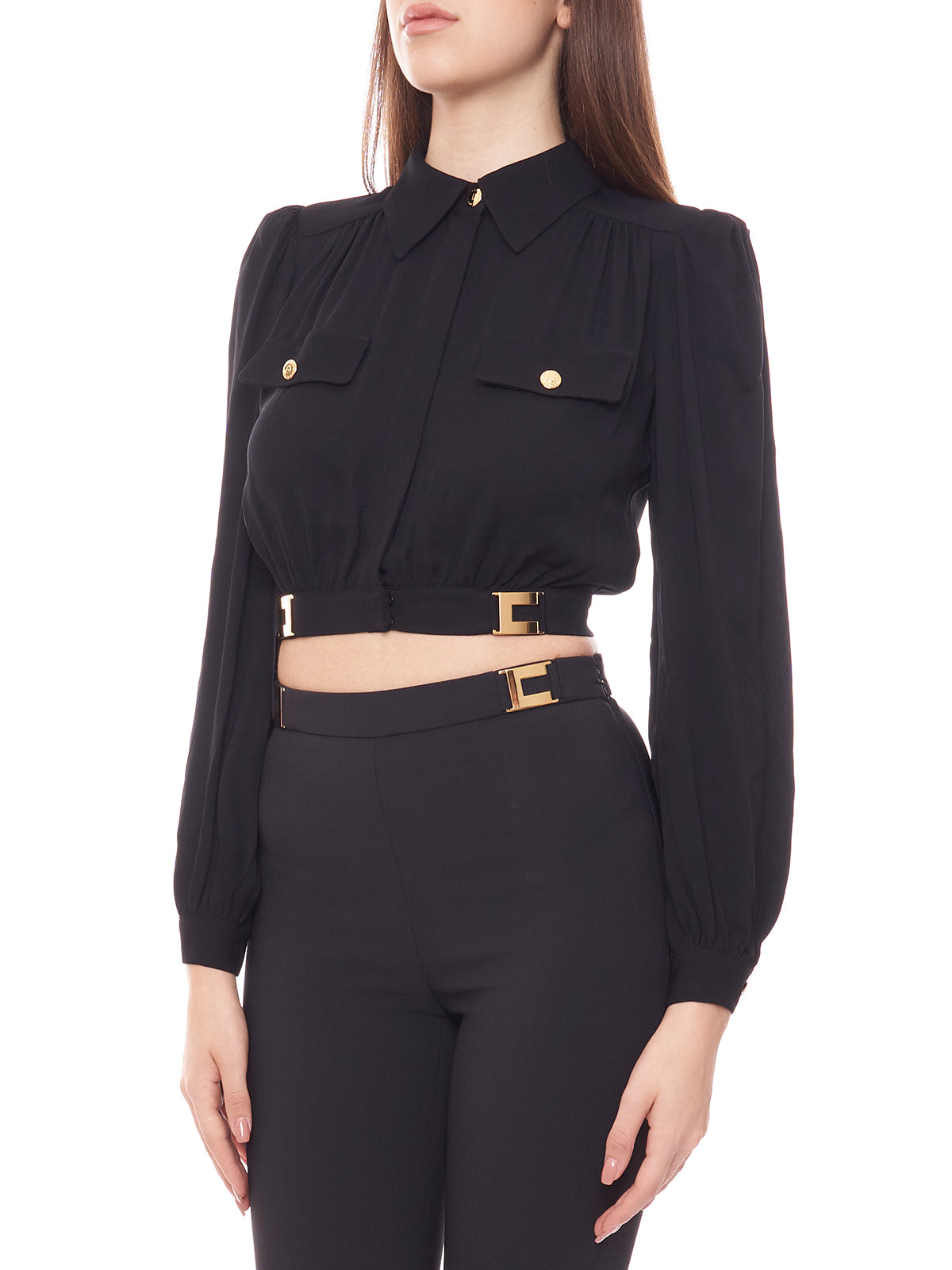Camicia crop in viscosa Elisabetta Franchi