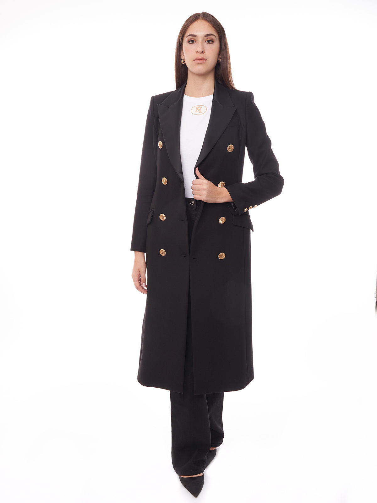 Cappotto in crêpe taglio smoking Elisabetta Franchi