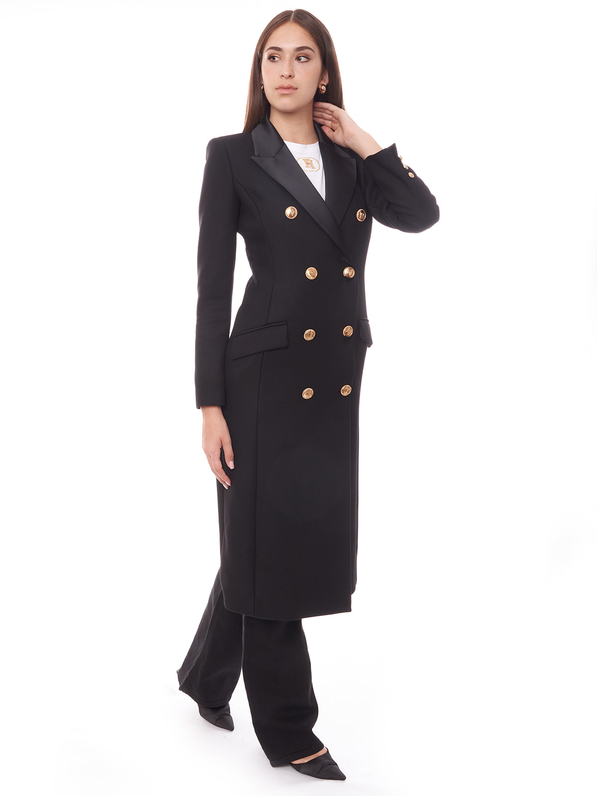 Cappotto in crêpe taglio smoking Elisabetta Franchi