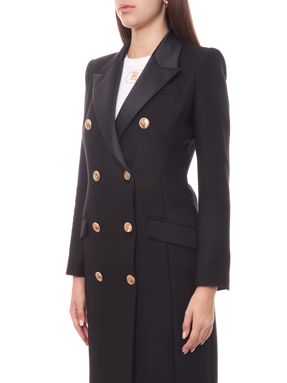 Cappotto in crêpe taglio smoking Elisabetta Franchi