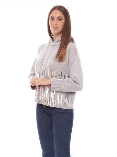 Elisabetta Franchi oversized wool sweater with sequins 