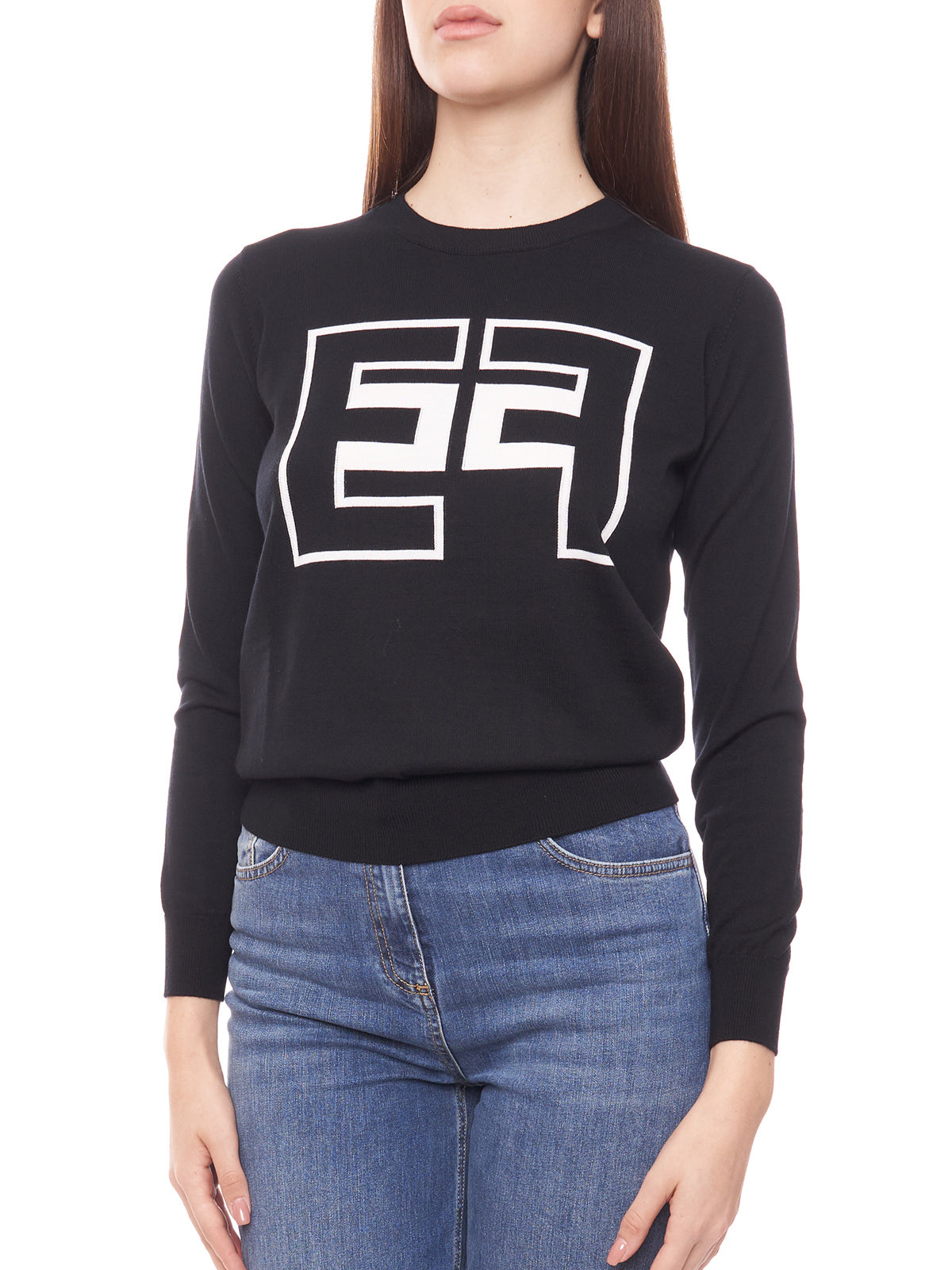 Pullover in lana con logo Elisabetta Franchi