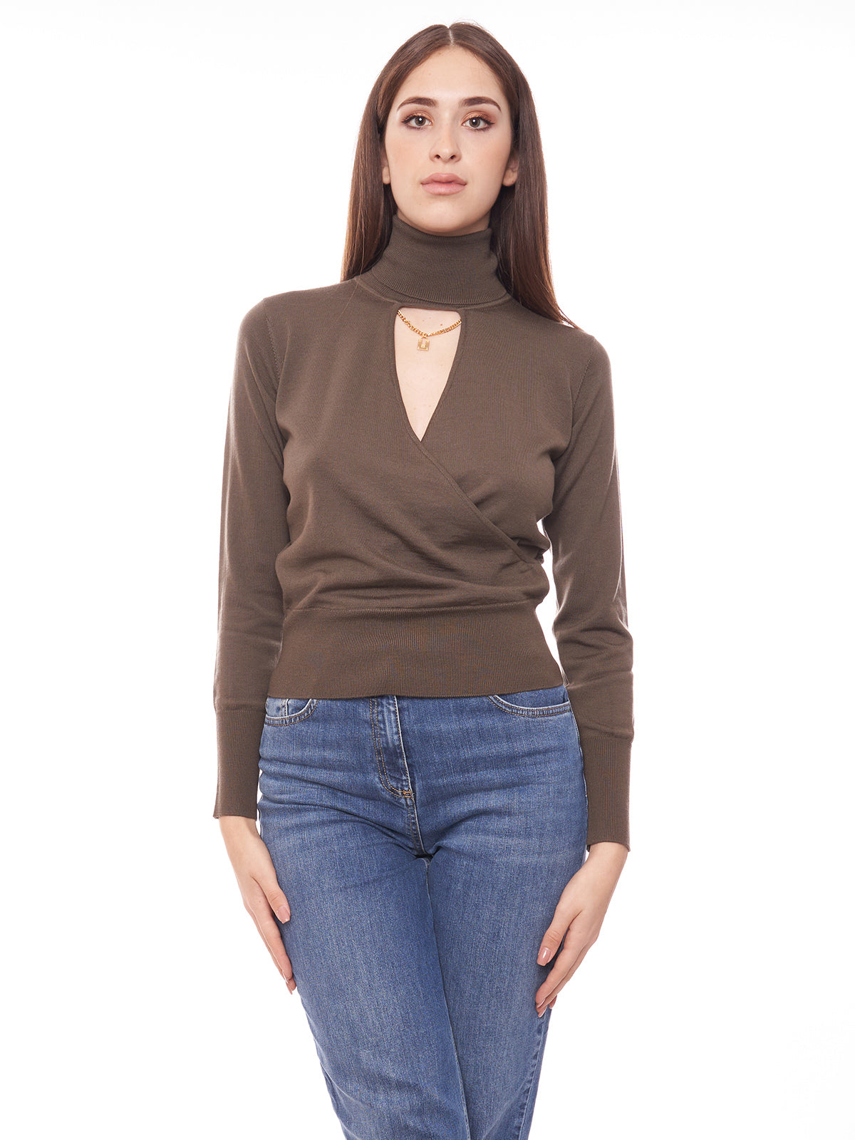 Dolcevita in lana con cut-out Elisabetta Franchi