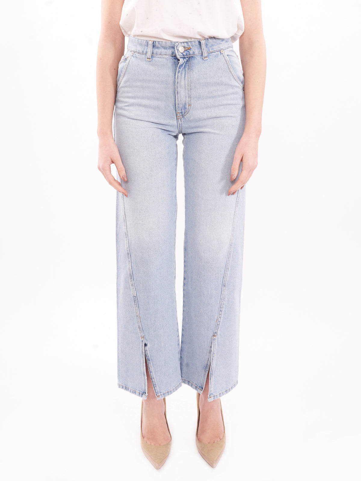 Jeans with front slits Vicolo
