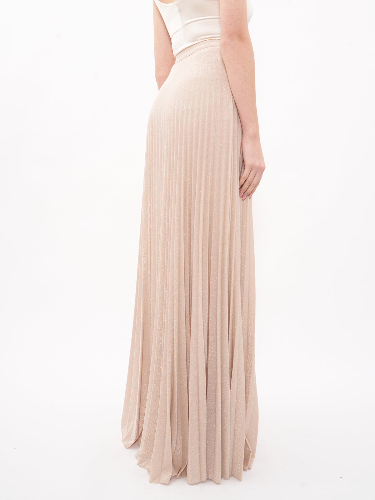 Gonna oro in lurex plissettato Elisabetta Franchi